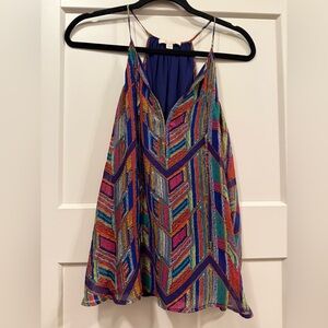Ella Moss Multicolor Chevron Print Spaghetti Strap Tank